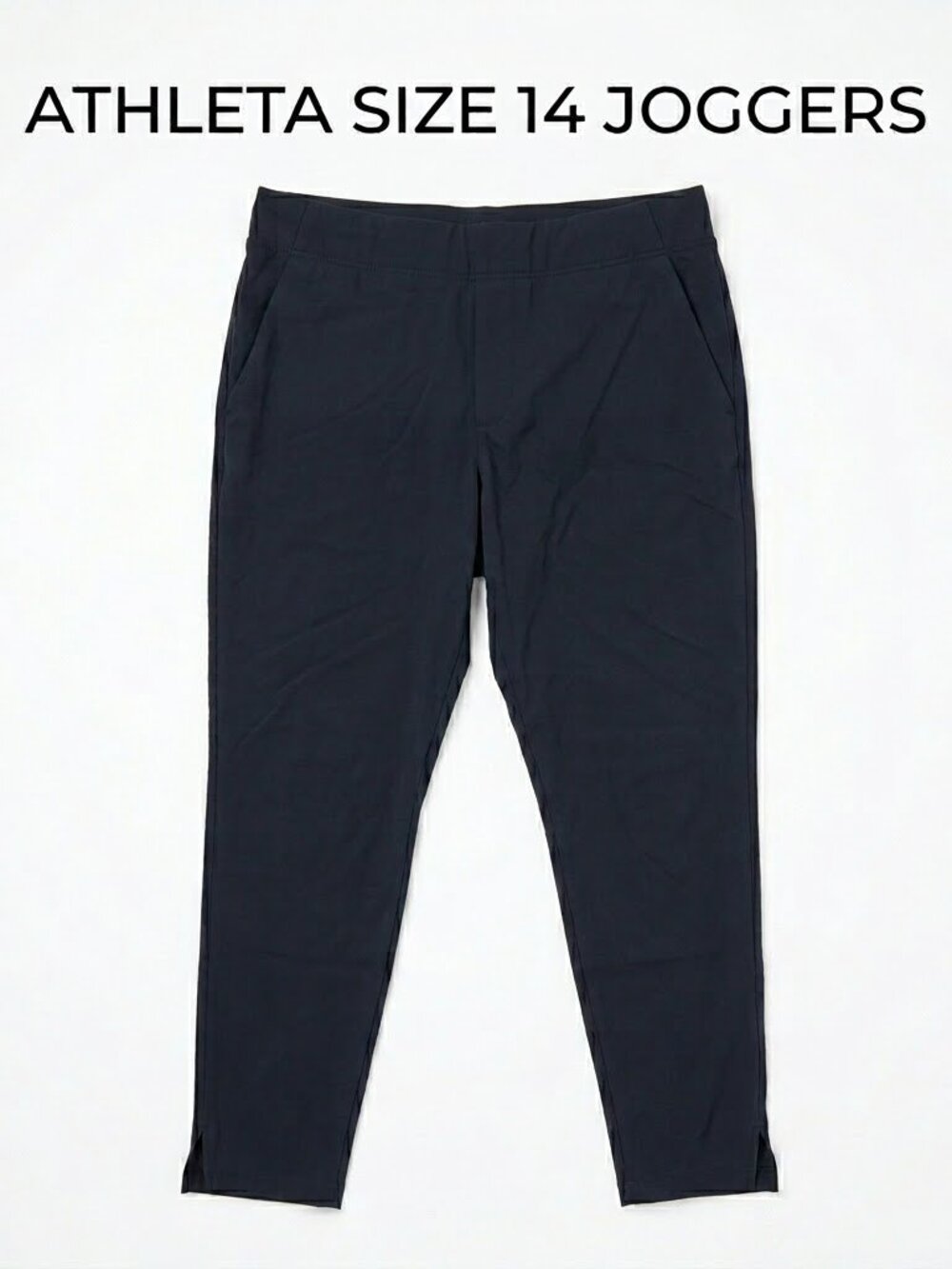 Athleta High Rise Ankle pull one Pants Women's Black Size 14 Stretch Trousers